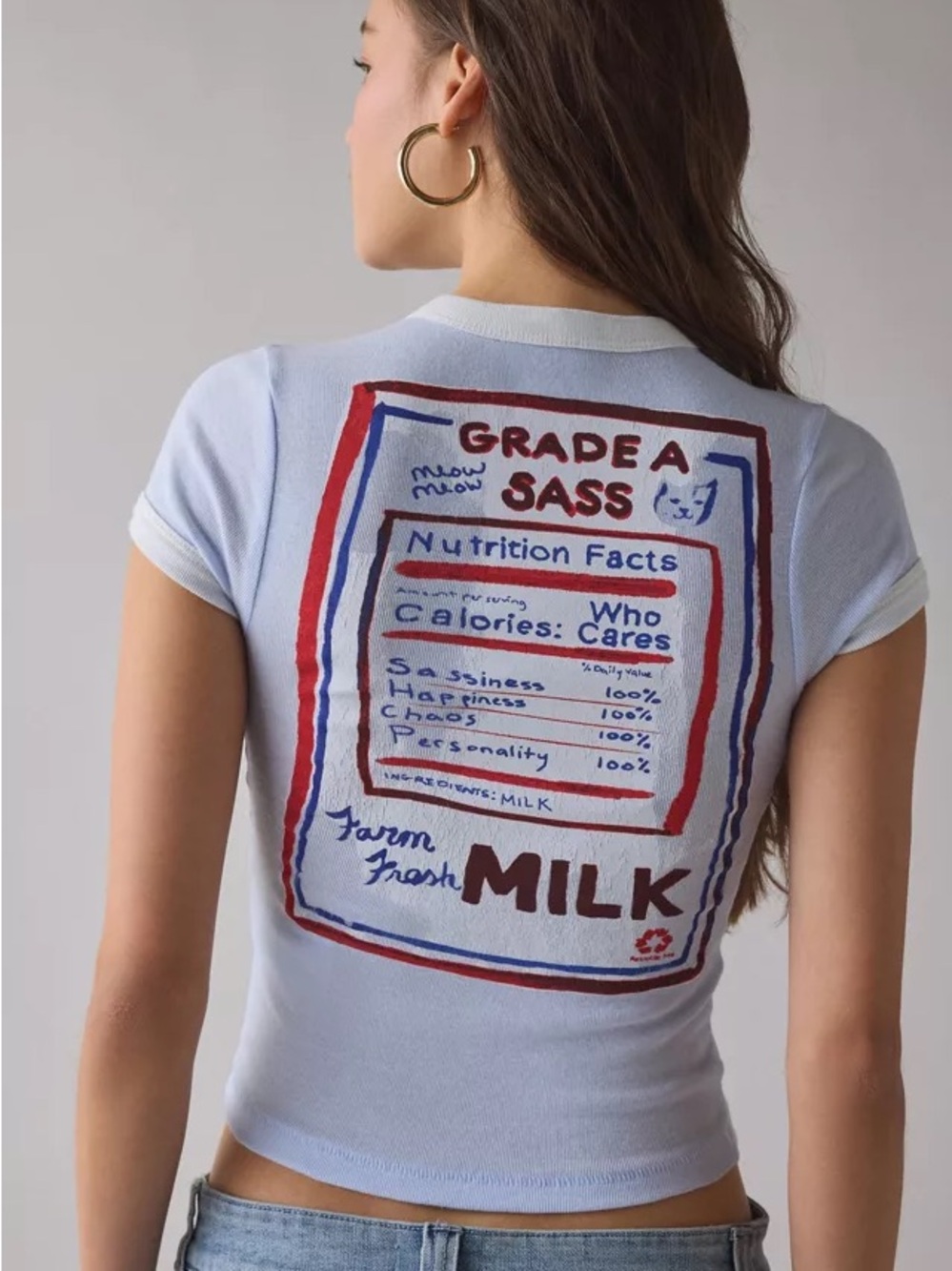 URBAN OUTFITTERS BDG Too Perfect Milk Graphic Ringer Baby Tee